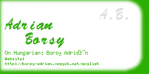 adrian borsy business card